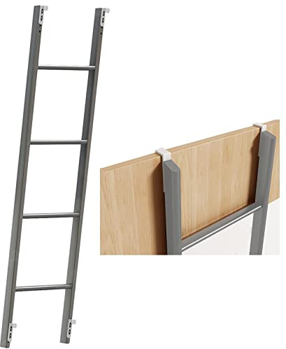 Scaletta regolabile in acciaio resistente per letto a castello a 4/5 gradini, ricambio per letti singoli sopra letti a castello bassi, perfette per camera da letto/dormitorio (argento, 130 cm)