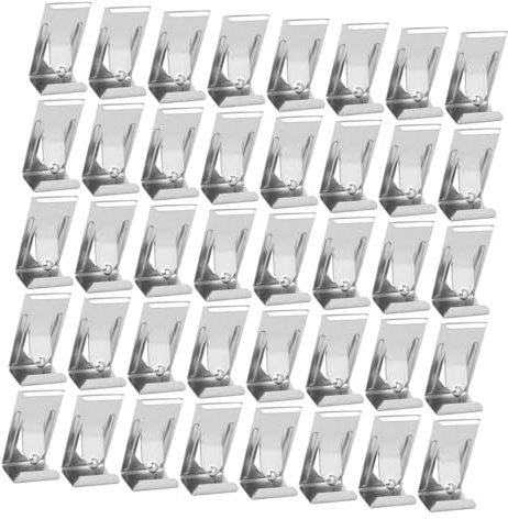 KOCKSHION 50 Pezzi Ganci per Quadri Muro in Ferro Argentato, Clip in Metallo per Cornici e Appendino per Quadri, Facili da Installare e Rimuovere
