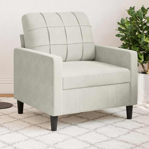Yisssmeng Cremefarbener Samt Sessel 77x77x80 cm mit Metallgestell Modernes Design Robust & Bequem Schlafsessel für Living Room, Corridor and Bedroom