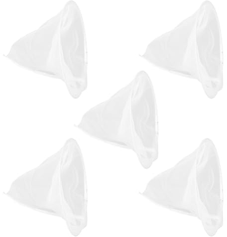 HOLIDYOYO Bolsa Filtro Colador de Miel Reutilizable 5 Piezas, Doble Capa Malla Fina de Nailon 35x35x30 Cm, Filtro de Cono para Suministros Extracción Miel en Cocina Doméstica