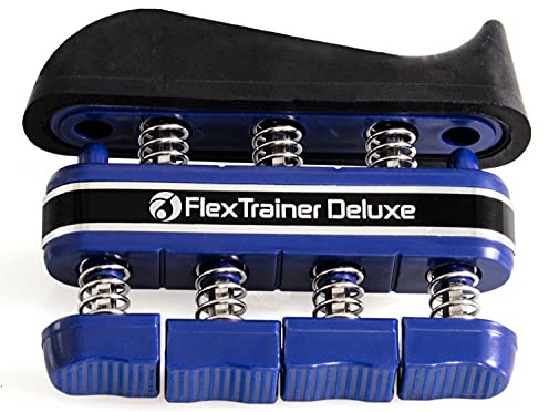 AFH Webshop Flex Trainer Deluxe | Handtrainer Fingertrainer | Handtrainingsgerät | Fingertrainingsgerät | Widerstand: stark | dunkel-blau