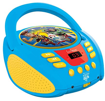Lexibook Disney Toy Story Buzz & Woddy Radio CD player, microphone jack, aux-in jack, AC or battery-operated, Blue, RCD108TS