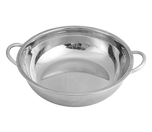 Pots à soupe Pot en acier inoxydable pour cuisinière à induction Poêles à gaz Hot Pot Casserole peu profonde Casserole Casserole Cuisine Ustensiles de cuisine Pots pour la maison Food Shop(30cm)