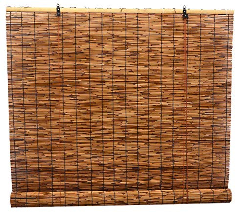 Tapparella Avvolgibile Bambù Carbonizzata Naturale,Tenda A Rullo in Bambù Per Esterni Retro Oscuranti,Tenda A Pacchetto,Decorazione Tende in Bambù,Terrazza,Tapparella Per Interni,140x280cm/55x110in