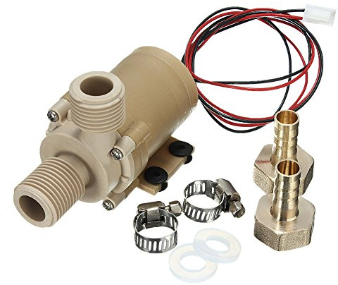 DC 12V/24V Bürstenlose Wasserpumpe Keramik Pumpenkern Stumm Hochtemperaturbeständige Solar Wasser Warmwasser Umwälzpumpe für 1/2 Ventilköpfe (24V)