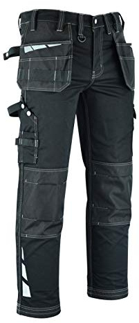 MS9 Herren Arbeitshose Bundhose Cargohose mit Holstertaschen Werkzeugtaschen Multifunktions und Kniepolster Taschen E1