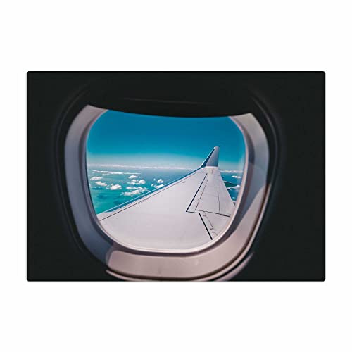 Vero Home 10514 Glas-Schneidebrett | Motiv Fortbewegung Flugzeug | rutschfest, kratzfest und lebensmittelecht | Maße: 39 x 29 cm