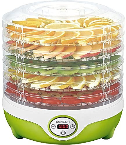 Deshidratador alimentario con pantalla LED retroiluminada, 240 W, color verde