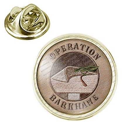 Badgmania Pin's Doré 20mm Operation Barkhane Desert Motif Ecusson Brodé Armée Française Logo 18mm Pins Bouton Epinglette