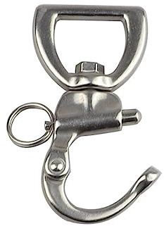 Ronyme Drehbarer Ösen-Schnappschäkel, Schnellverschluss-Edelstahl-Clip-Federschäkel, Gurtschäkel für Segelboot, Spinnaker, Halyard, Marine, Segelboot