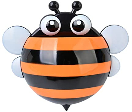 Soporte Cepillos Dientes Plástico Diseño Abeja Naranja Pared Baño | Organizador Multifuncional, Instalación Fácil sin Taladro, Estilo y Atractivo Baño