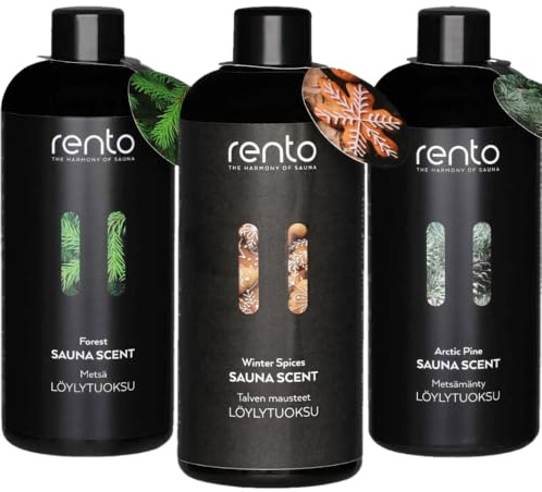 RENTO Sauna Scent 400 ml (13.52 Fl. Oz.), Scented Essential Oil, Made in Finland (Set 3IN1)