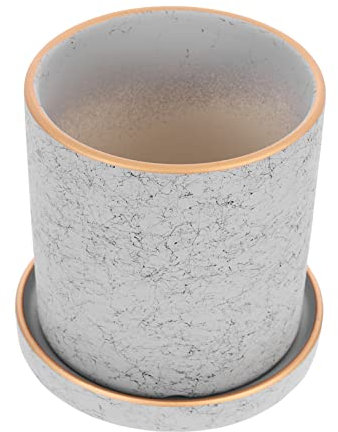 Toddmomy Ceramic Flowerpot Stilvoller Europäischer Blumentopf Hochwertiger Keramik Für Zimmerpflanzen Und Sukkulenten Mit Passendem Untersetzer Ruhiges Für Garten Und Balkon-Dekoration