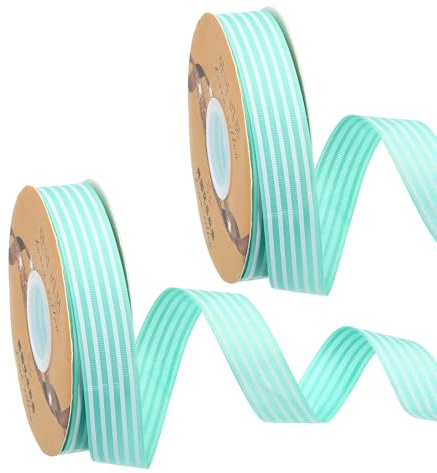 PATIKIL 50 Yards x 1 Natale Strisce Nastro Verde e Bianco Nastro Bastoncino Zucchero Nastro Rotolo Tessuto Involucro Nastro per Fai da Te Artigianato Ghirlanda Decorazione Fiocco | per Fai da Te Artigianato Ghirlanda Decorazione Fiocco, Tessuto Involucro, Natale Strisce