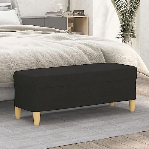Coavain Moderne Schlafzimmerbank Aufbewahrungsbank Schuhbank Multifunktionale Sitzbank Polsterbank Fußhocker Großraum-Fußstützenhocker Fußstütze Sitz eine einfache Montage Schwarz 100x35x41 cm