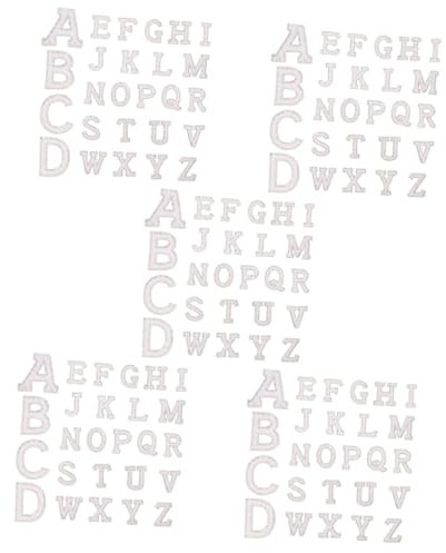 Operitacx 5 Sets Alphabet Für Kleidung Bastelbuchstaben-aufkleber Große Glitzerbuchstaben Aufnäher Buchstaben Stoffflicken Für Kleidungsreparatur 26 Stück * 5