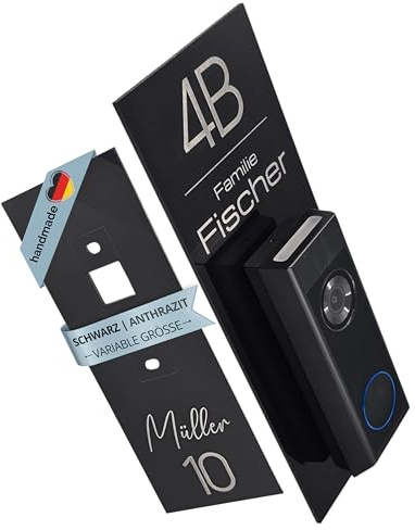 LazerlichtCraft Klingelschild für Eufy Doorbell E340 personalisiert – Acrylglas Blende mit Wunschgravur – Schwarz glänzend oder Anthrazit matt – Türklingel Zubehör