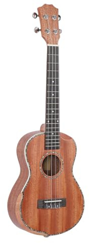 26-Zoll-Ukulele, Mahagoni-Konstruktion, Klarer, Warmer Klang, Niedrige Saitenlage, Moderner C-förmiger Hals, Komplettes Set mit Stimmgerät, Kapodaster-Plektren, Ersatzsaiten