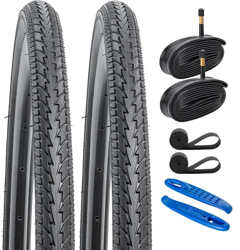 YunSCM 2Pcs Faltbare 700C Fahrradreifen 700x35C/28 Zoll Mantel 37-622 Kompatibel mit Stadt/Straße 700x33C 700x34C 700 x 35C 700x36C 700x37C Reifen
