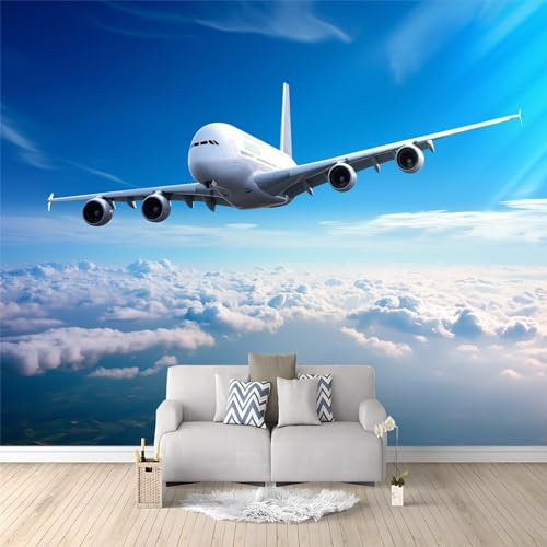 Airplane Photo Wallpaper NonWoven Wall Decoration Gaming Room TV Background Decor 350 x 256 cm