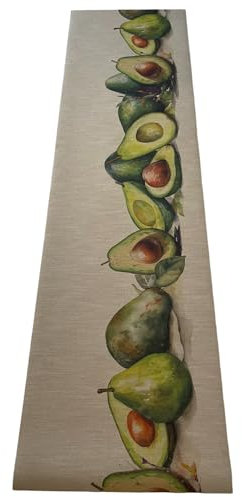 LaVelahome Alfombra de cocina reciclada, ecológica, de aguacate, fruta, verde, tropical y RecycledChef, antideslizante, lavable (cm_50_x_180)