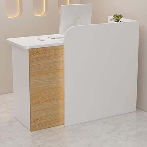 Empfangstheke, Empfangstresen, Rezeption Counter, Rezeptionstheke, Tresen Bar Theke, Computerschrank, Rezeptionstheken, Hausbar Laden Theke, Verkaufstheke mit offenen Fächern, Nagelstudio Tisch(White