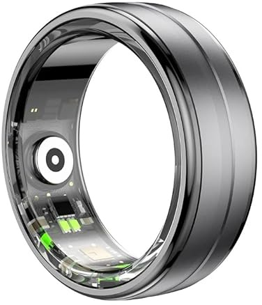 XINDADA 2024 R06 5ATM Waterproof Smart Ring for Men Women Heart Rate Health Monitoring 100+ Sport Modes Fitness Tracking Sport Ring (12,Black)