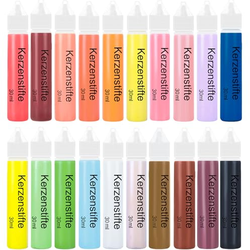 Scentoria 20 Stück Wachsstifte für Kerzen, Kerzen Bemalen Set 30ml, Kerzenstifte zum Verzieren
