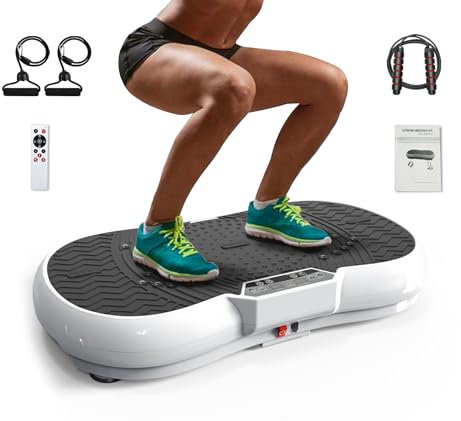 bigzzia Vibration Plate, Vibration Plate Exercise Machine, Vibration Plate for Lymphatic Drainage, 2025 Upgraded Double Motors Vibration Plate for Weight Loss, Vibrating Plate (WHITE)