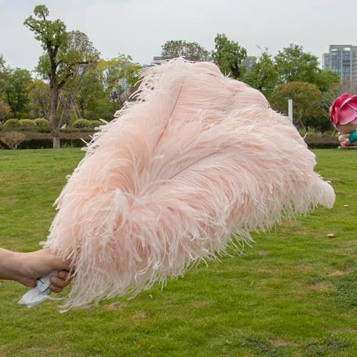 10 piezas de decoración de plumas de avestruz de gran tamaño de 45-70 cm de largo, plumas blancas y negras, centro de mesa de boda para decoración de festivales de mesa, color champán, poste grande