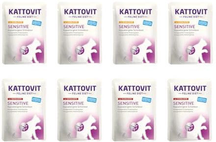 Kattovit Sensitive Frischebeutel | Bundle Huhn+Pute & Huhn+Ente | 2 Sorten 8x85g | Sparbundle