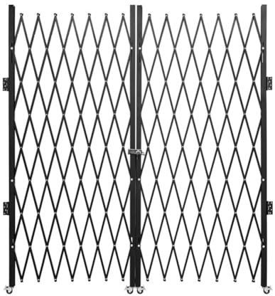 Puerta De Seguridad Plegable Doble, Barrera De Seguridad Metálica con Ruedas Cerca De Jardín Tipo Acordeón Barricada Metálica Extensible para Residencias, Patios Y Entradas(Double Open: 2x3m)