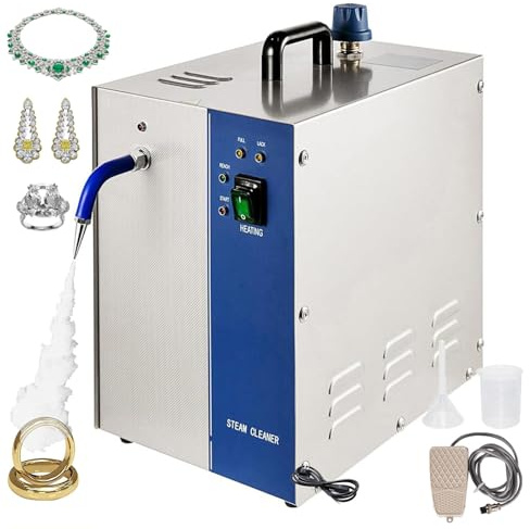 2L/4L smyckesrengöringsmaskin med ånga, 1300W/2200W professionell ångrengöring för guld- och silversmycken, 135℃ ångtemperatur, för smyckesstudior och smyckesverkstäder,4L