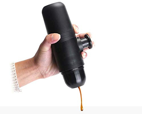 Machines à Café Manuelle Portable Presse à la Main Espresso Machine 19.8 * 6Cm, 70Ml (Noir) Intéressant, HUANGHAIQIU