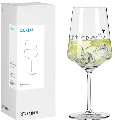 RITZENHOFF 8171022 Cocktail-Glas 500 ml, Serie Sprüche, mit lustigem Schriftzug Lieblingskollege - modern, Made in Germany