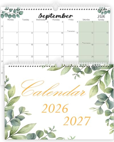 Calendrier Mural 2026 A4 - Planificateur de Calendrier de Novembre 2025 à Décembre 2026 - Calendrier Mural Mensuel Familial et Académique pour les Vacances, l'Organisation du Travail et la