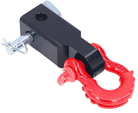 Cryfokt Receptor de Enganche de Grillete de Acero Universal para Accesorios de Remolque y Recuperación de Vehículos (Rojo)
