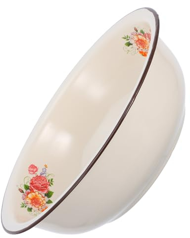 LOLIPPYY Bassin en Émail Vintage, Bassine Inox Polyvalente, Grosse Capacité, Surface Lisse et Résistante aux Rayures, Cuisine et Mélange