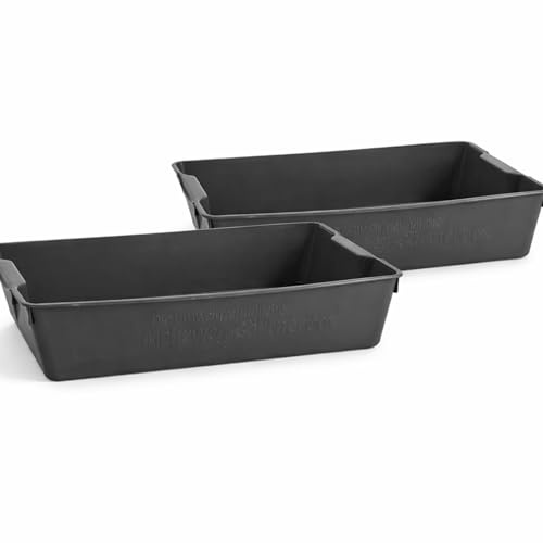 Kunststoffwanne 58x32x11 cm 2er Set Mehrzweckwanne Anthrazit Pflanzwanne | BURI Mehrzweckwanne lebensmittelecht als Pflanzwanne, Kotwanne oder Ölauffangwanne, Made in Germany und vielseitig