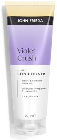 John Frieda Violet Crush Purple Conditioner 250ml. Blonde Hair Toning Care for Soft Feel and Shine Support