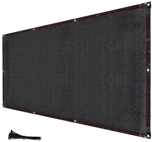 PH PandaHall 15x1.2m Rete Ombreggiante per Tende da Sole Schermo Privacy Giardino Esterno, Telo Frangivista Recinzione Nero per Estate Giardino Cortile Veranda Balcone, Spesso 0.6mm