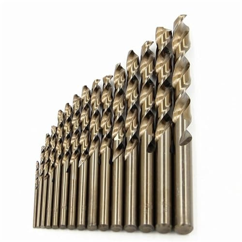 Broca helicoidal, Kit De Brocas De Metal De 15 Piezas, Hierro Fundido Torcido De Vástago Recto De Cobalto M35, Aleaciones De Titanio