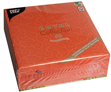 Papstar, 50 Servietten ROYAL Collection 1/4-Falz 40 cm x 40 cm nektarine Casali, #84878