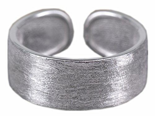 NicoWerk Silberring Bandring Schlicht Matt Ring Silber 925 Verstellbar Damenringe Damen Schmuck SRI194