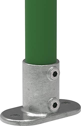 Fenau | Boden-Flansch, oval, Ø 60,3 mm, Wand-Flansch, Decken-Flansch, Stütze, Temperguss galvanisiert, feuerverzinkt, inkl. Schrauben