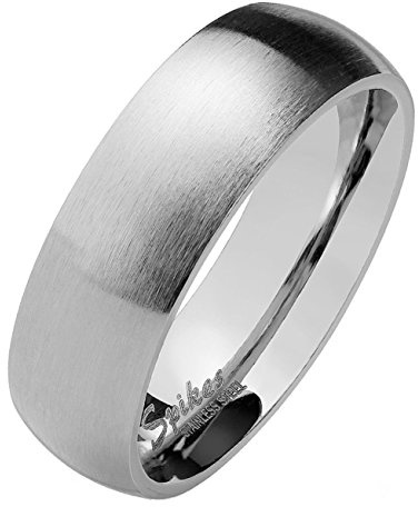 Paula & Fritz® Ring Damen Silber Matt 316L Chirurgenstahl 20,4-mm Größe 64 Breit Partner- und Verlobungsring