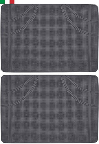 Cenni 32852 Set 2 Tappetini Auto in Gomma Rettangolari 52 x 37, Salva Tappeti Made in Italy