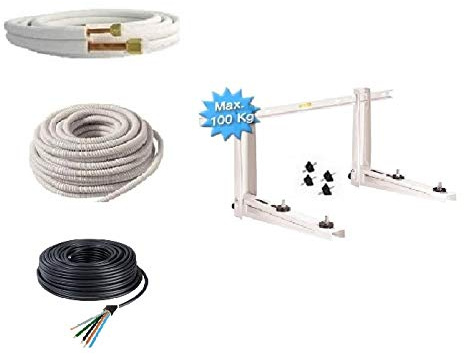 Pack raccordement climatiseur 15 mètres 1/4 3/8 + support mural qualité professionnelle