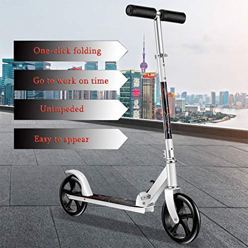 WRRAC-Trampolin Mini Leichter Faltbarer Roller Geeignet für Kinder ab 12 Jahren Pendler-Schullämpfungssystem Freestyle Sports Kick Scooter Große 200-mm-Räder