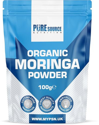 Organic Moringa Oleifera Leaf Powder [ Premium Quality ] 100g 100% Raw and Pure Leaves Picked from The Moringa Oleifera Plant Pure Source Nutrition